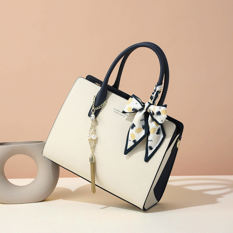 Genuine Leather Crossbody with Trendy Patchwork Design