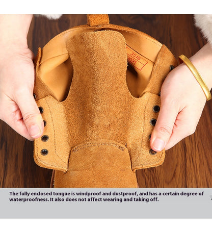 Men's Genuine Leather Outdoor Boots – High-Top Comfort Design