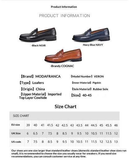 Genuine Leather Men’s Loafers – Stylish British Slip-On Comfort