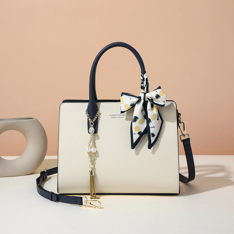 Genuine Leather Crossbody with Trendy Patchwork Design