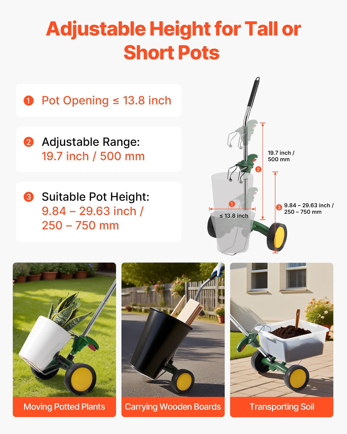 Adjustable Garden Pot Dolly – Move Pots Without Strain