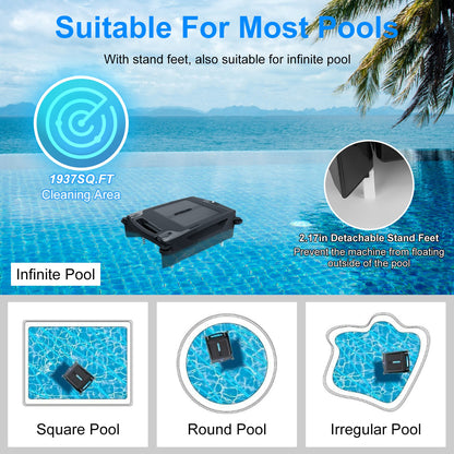 Solar Robotic Pool Cleaner – Automatic Skimmer, App Controlled