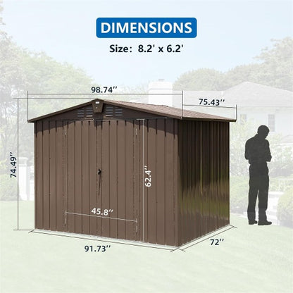Spacious Metal Outdoor Storage Shed for Garden and Backyard
