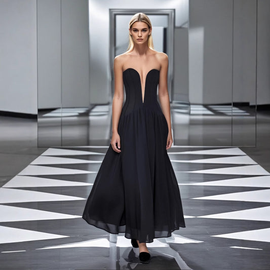 Beautiful Solid Color Swing Dress with Mesh Details