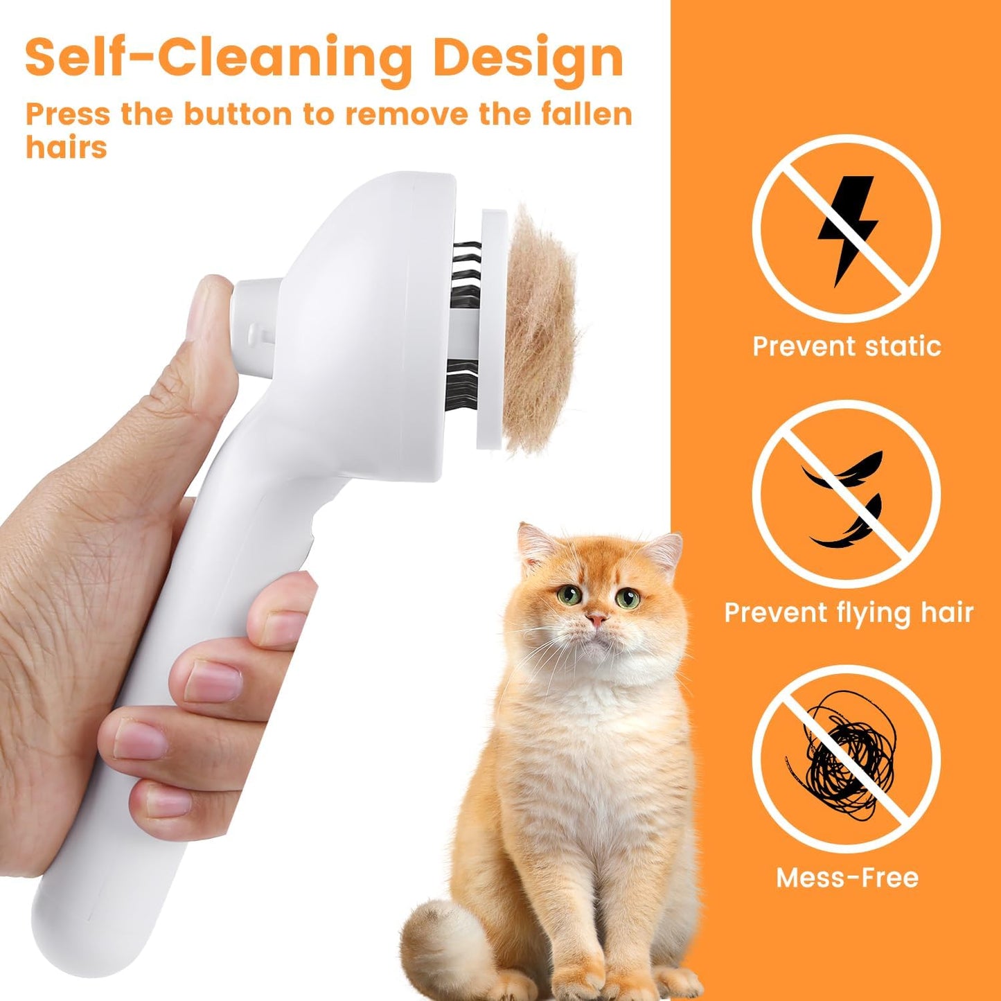 3-in-1 Cat Steam Brush for Easy Shedding & Grooming