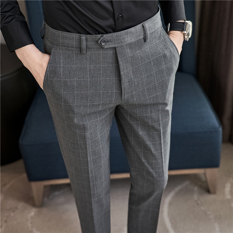 Premium Slim-Fit Plaid Dress Pants: Smart & Comfy