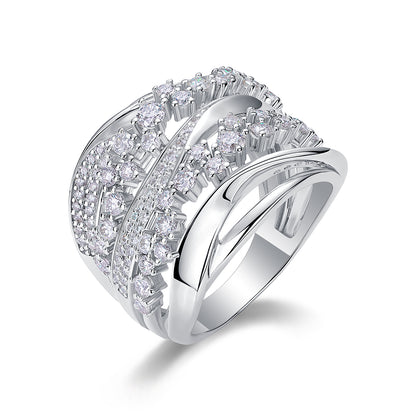 Sparkling Moissanite Wedding Rings Platinum Plated S925