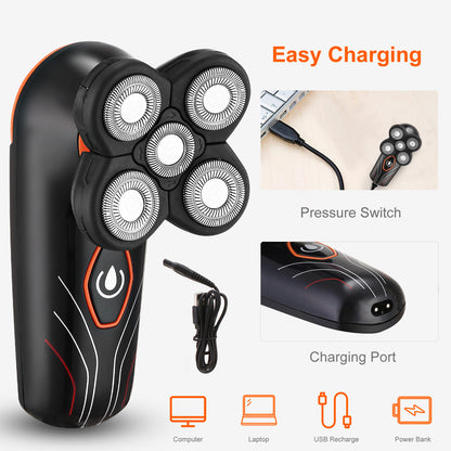 SmoothGlide 5-Head Waterproof Electric Shaver for Men