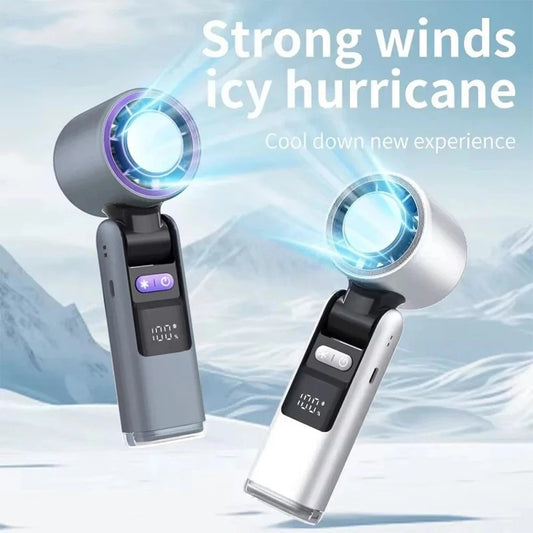Ice Cooling Handheld Portable High Speed Rechargeable Fan