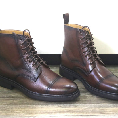 Premium Round Toe Formal Men's Genuine Leather Boots