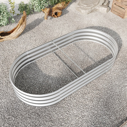 Oval Large Metal Raised Garden Bed For Plants, Vegetables, Flowers
