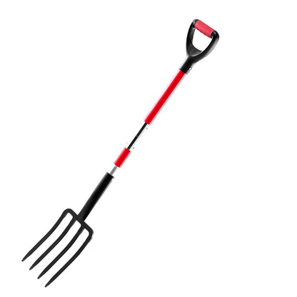 Durable 4-Tine Pitchfork for Digging & Spading Easily