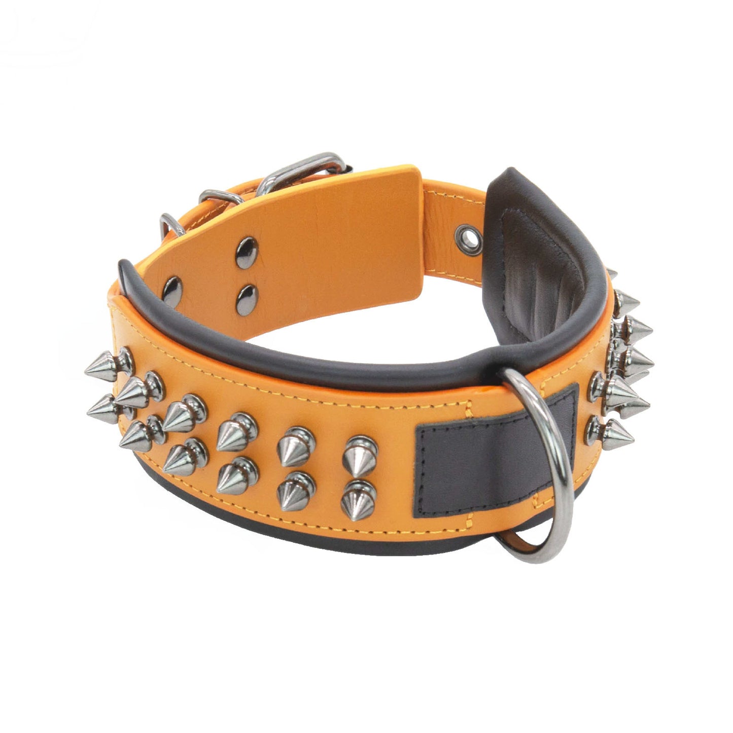 Wide Comfort Genuine Leather Dog Collar & Bandana