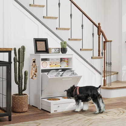 All-in-One Dog Feeder Station & Storage Cabinet