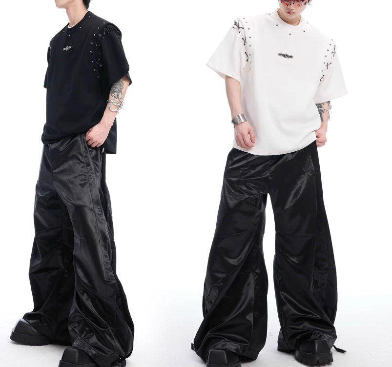 Niche Deconstruction Lace-up Cutout Short Sleeve