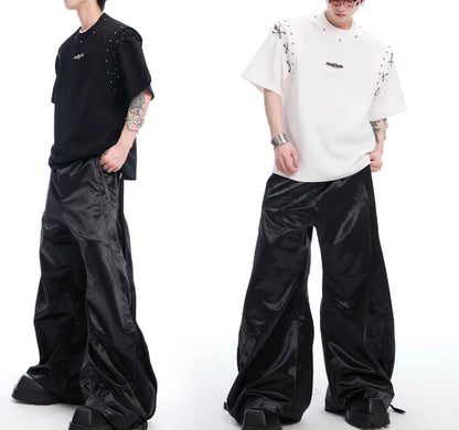 Niche Deconstruction Lace-up Cutout Short Sleeve