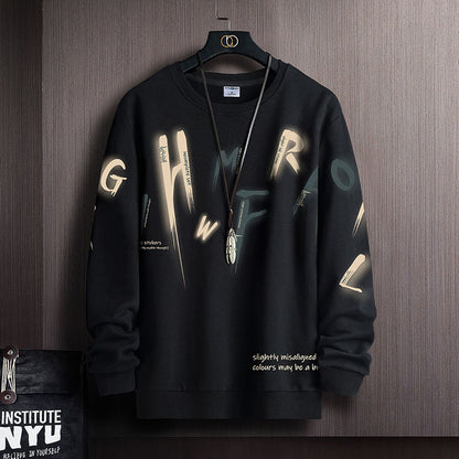 Sleek Letter Design Slim Fit Long Sleeve T-Shirt