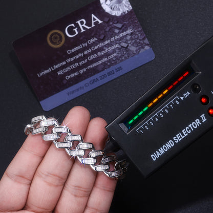 Elegant Moissanite Silver Bracelet – Fashionable Platinum Finish