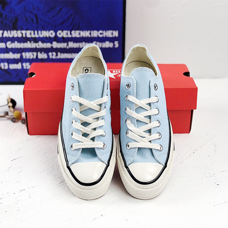 Korean-Inspired High-Top Canvas Shoes with Detailed Stitching