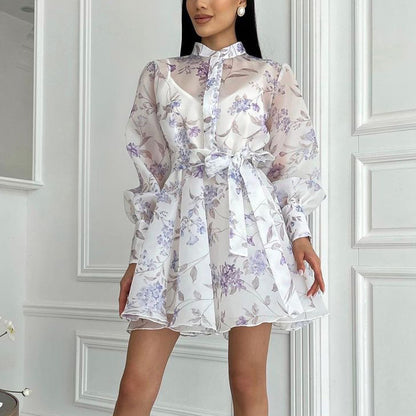 Floral Tie-Front Dress: Trendy and Sophisticated Look
