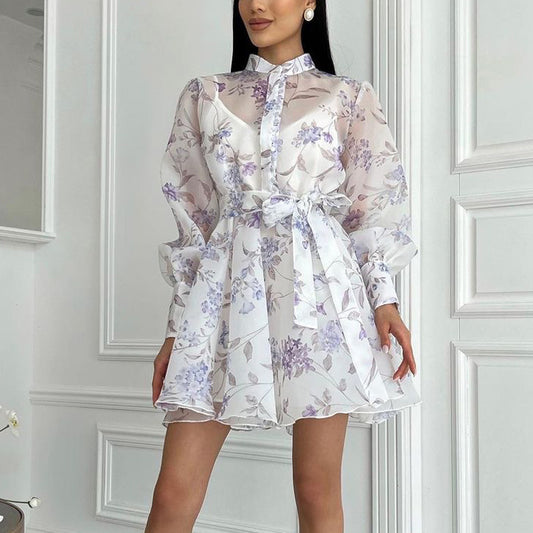 Floral Tie-Front Dress: Trendy and Sophisticated Look