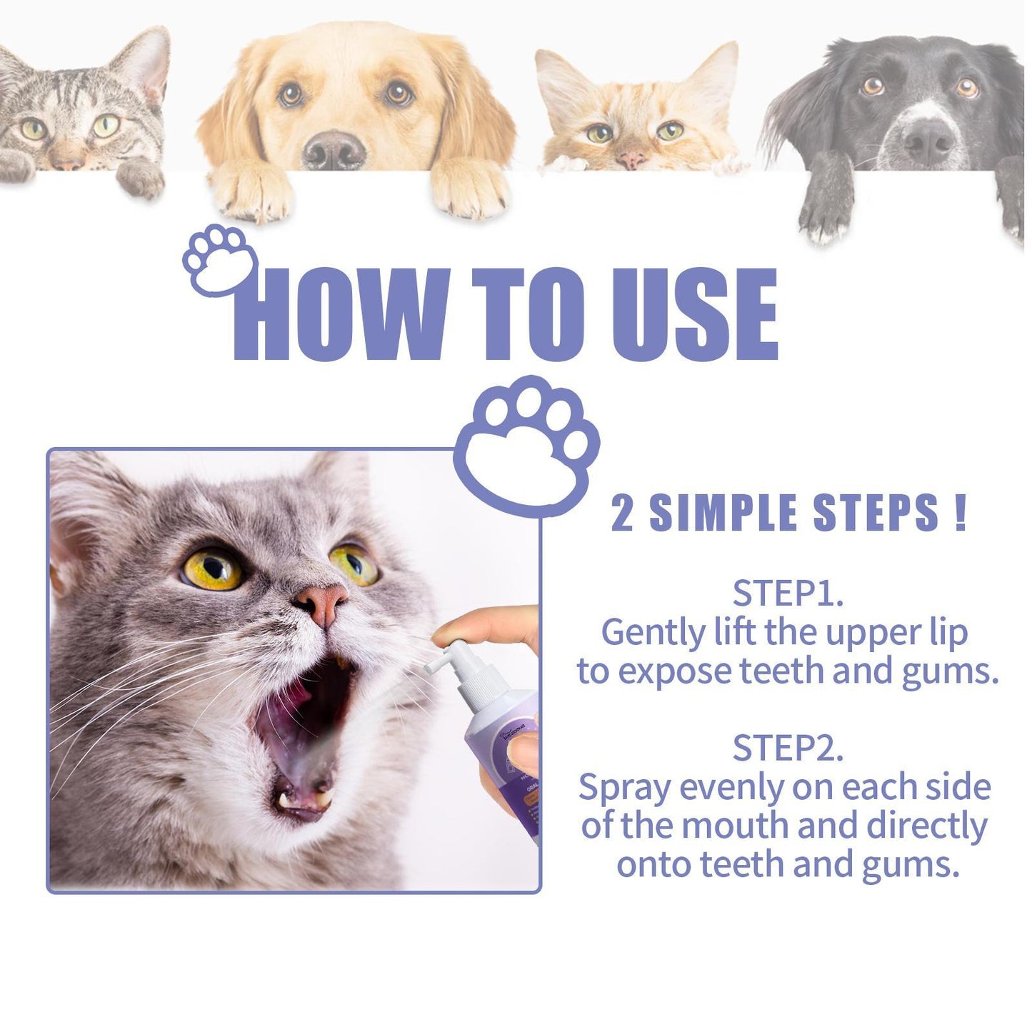 Dog and Cat Oral Care Spray Fresh Breath Solution
