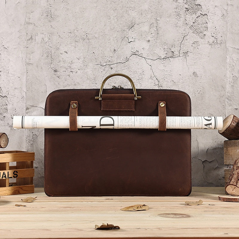 Genuine Leather Laptop Bag – Durable, Stylish Men’s Work Bag
