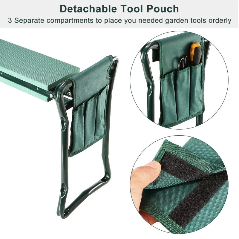 Gardening Kneeler Seat with Tool Pouch Comfortable and Foldable